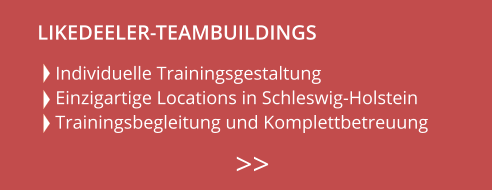 Individuelle Trainingsgestaltung Einzigartige Locations in Schleswig-Holstein Trainingsbegleitung und Komplettbetreuung    >>  LIKEDEELER-TEAMBUILDINGS