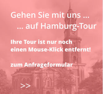Gehen Sie mit uns …    … auf Hamburg-Tour  Ihre Tour ist nur noch  einen Mouse-Klick entfernt!  zum Anfrageformular    >>