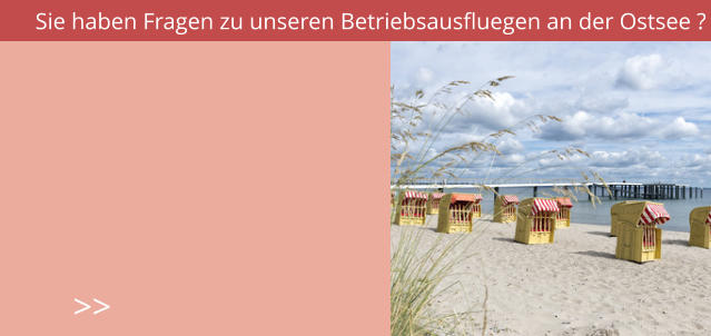 Sie haben Fragen zu unseren Betriebsausfluegen an der Ostsee ? >>